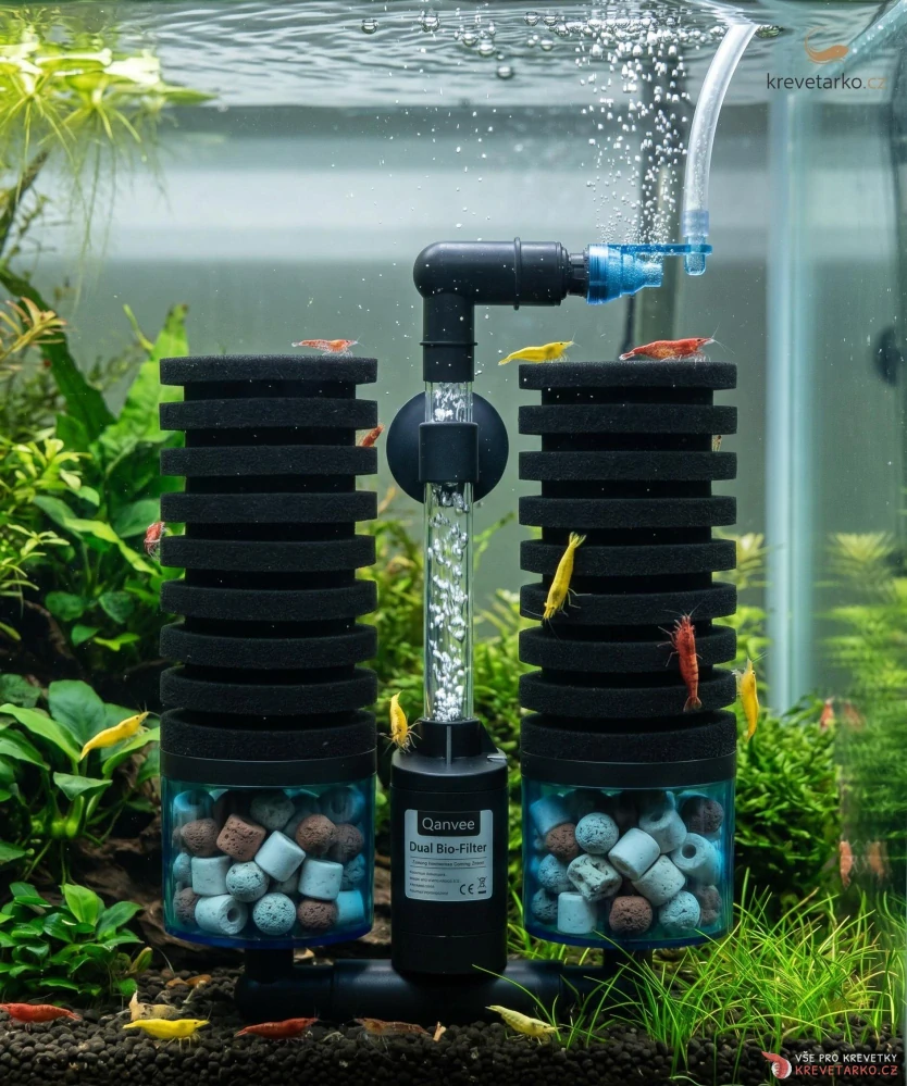 Qanvee dvojitý biofiltr s čerpadlem